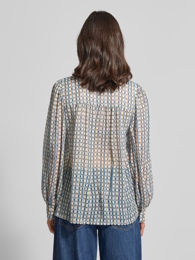 Jake*s Collection Relaxed Fit overhemdblouse in semitransparant design Ecru - 5