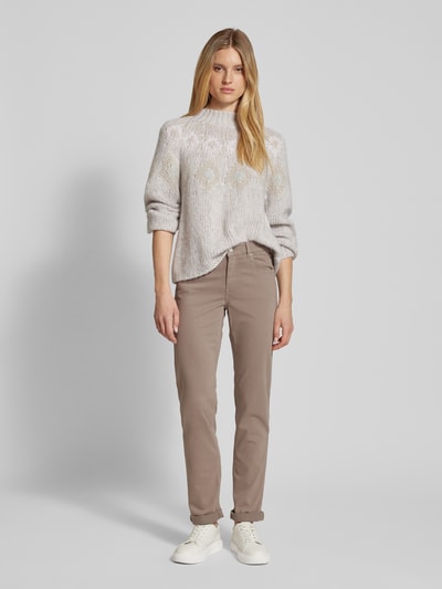 Angels Stoffen broek met 5-pocketmodel, model 'CICI' Beige - 1