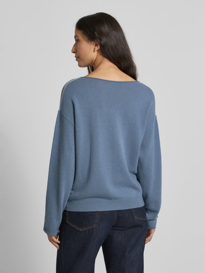 Luisa Cerano Strickpullover aus Wolle-Kaschmir-Mix mit Rundhalsausschnitt Rauchblau 5