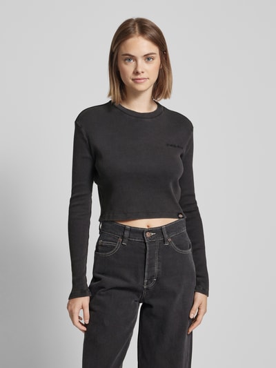 Dickies Cropped Longsleeve mit Label-Stitching Modell 'PLENTYWOOD' Anthrazit 4