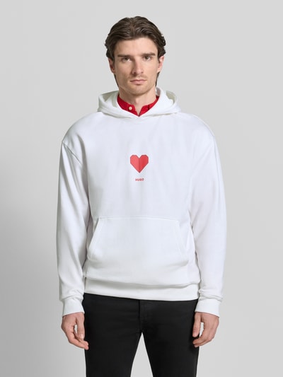 HUGO Regular Fit Hoodie aus reiner Baumwolle Modell 'DALENTINOS' Weiss 4
