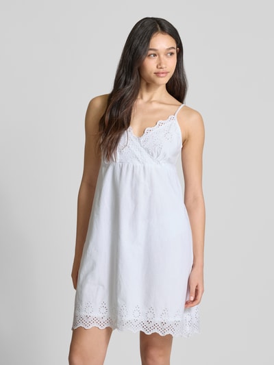 Only Leicht ausgestelltes Minikleid mit Lochspitze Modell 'LOU LIFE' Weiss 4