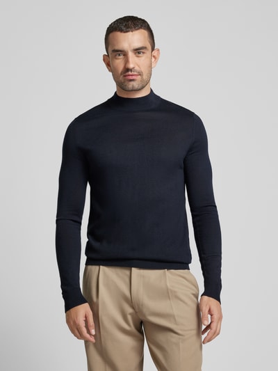 Christian Berg Men Gebreide pullover met turtleneck Marineblauw - 4