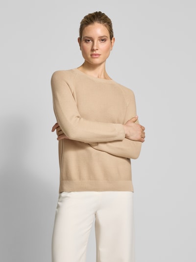 BOSS Strickpullover mit Raglanärmeln Modell 'Fovila' Beige 4