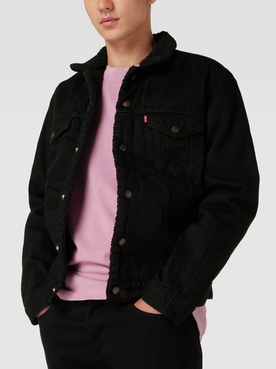 Levi's® Sherpa Jacket mit Label-Details Modell 'Tru' Black 3