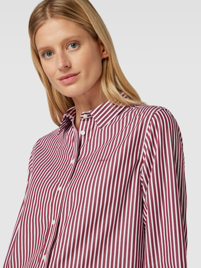 Gant Bluse mit Streifenmuster Modell 'REG POPELINE' Bordeaux 3