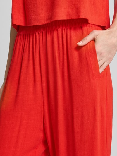 Jake*s Casual Spodnie materiałowe z szeroką nogawką i elastycznym pasem Wiśniowy 3