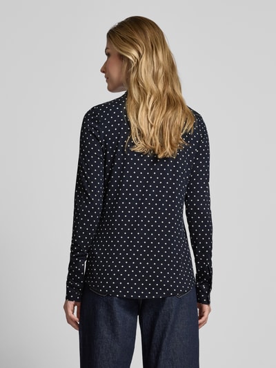 Marc O'Polo Regular Fit Jersey-Langarmbluse aus Viskose-Mix mit Polka Dots Marine 5