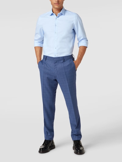 OLYMP Level Five Slim Fit Businesshemd aus Uni Struktur Bleu 1