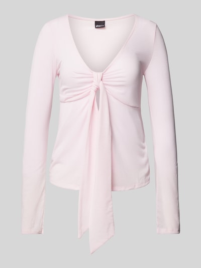 Gina Tricot Regular Fit Langarmshirt in Wickel-Optik Rosa 1