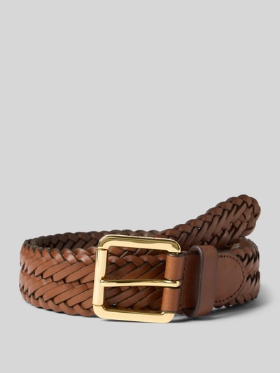 Lauren Ralph Lauren Ledergürtel in Flechtoptik mit Dornschließe Cognac 1