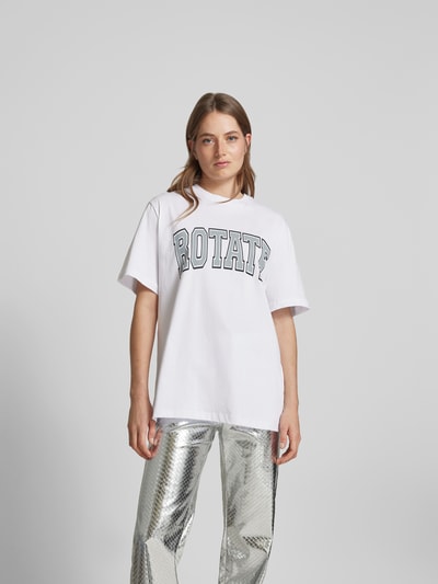 ROTATE Oversized T-Shirt mit Label-Print Weiss 4