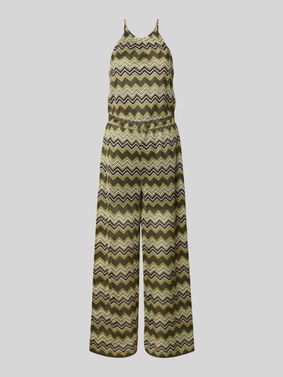 comma Jumpsuit mit Strukturmuster Gruen 2