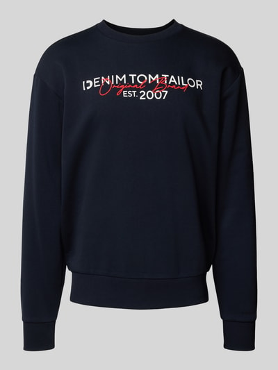 Tom Tailor Denim Basic Fit Sweatshirt mit Label-Schriftzug Marine 2