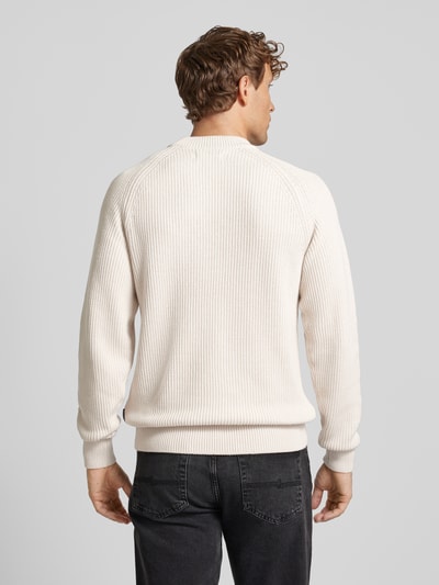 Casual Friday Strickpullover mit gerippten Abschlüssen Modell 'Kristian' Offwhite 5