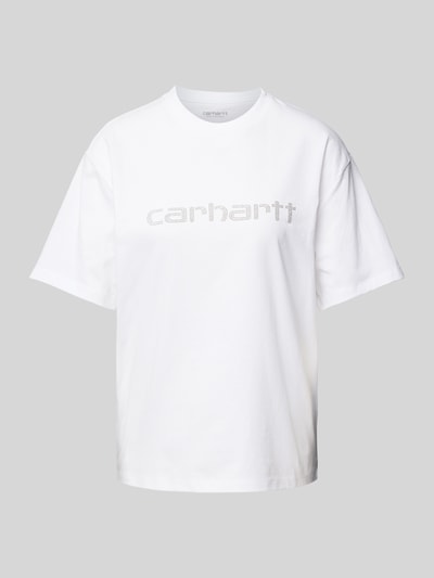 Carhartt Work In Progress T-shirt met strass-steentjes, model 'Rivet' Wit - 2