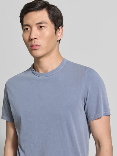American Vintage regular fit T-shirt met ronde hals model 'Devon' Rookblauw - 3