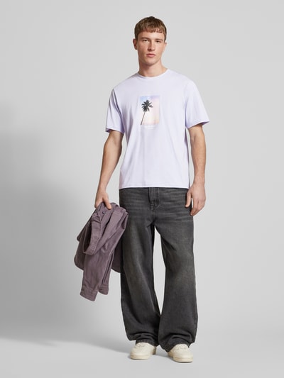 Jack & Jones T-Shirt mit Motiv-Print Modell 'VESTERBRO' Flieder 1