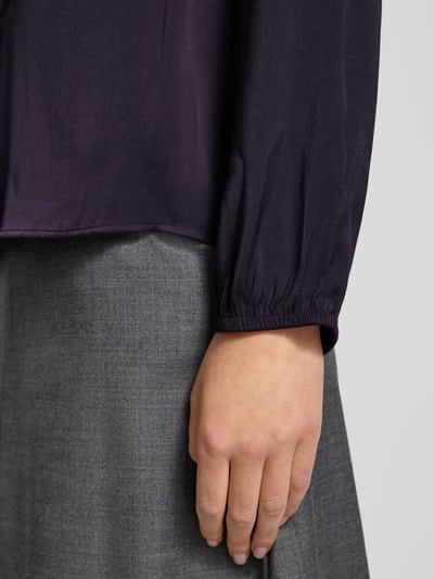 comma Blusenshirt mit V-Ausschnitt Aubergine 3