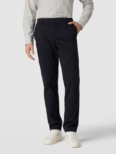 Bruun & Stengade Slim fit chino met viscose, model 'OLAV' Donkerblauw - 4