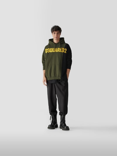 Dsquared2 Hoodie mit Kontrasteinsatz Grün 1
