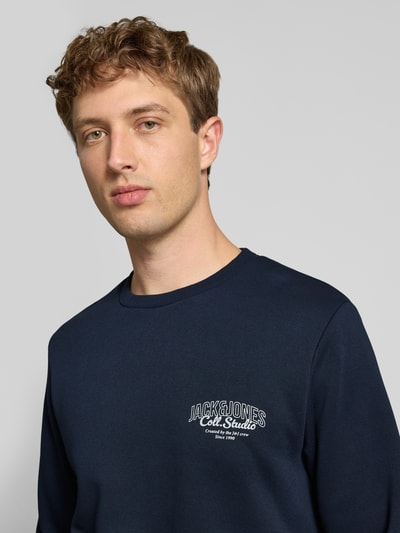 Jack & Jones Sweatshirt mit Label-Print Modell 'MAKOTO' Marine 3