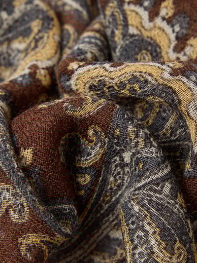 altea Sjaal van wol met paisleymotief Donkerbruin - 2