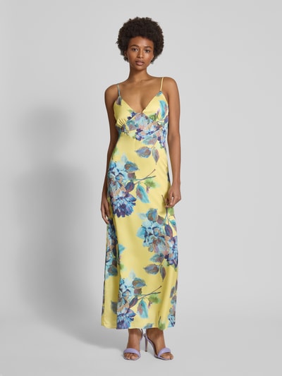 Bardot Cocktailkleid mit V-Ausschnitt Modell 'WINTOUR' GELB 4