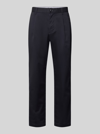 Produktfoto, Tapered Fit Hose mit Gesäßtaschen von MCNEAL aus dunkelblauem Material-Mix mit Baumwoll-Anteil, Drapierungen, Bundweite 44 cm, Innenbeinlänge 70 cm, für Herren