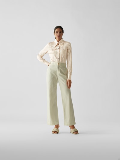 Victoria Beckham Seidenbluse mit Biesen Beige 1