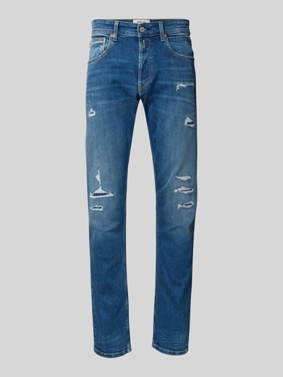 Replay Straight Fit Jeans mit Destroyed-Look Modell 'GROVER' Jeansblau 2