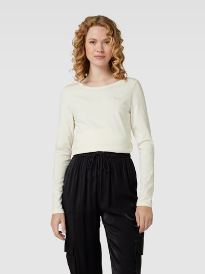 Marc O'Polo Longsleeve aus Baumwolle mit Label-Detail Offwhite 4