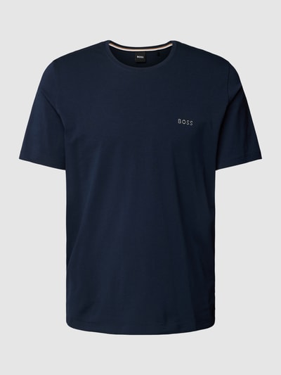 BOSS T-Shirt mit Label-Stitching Dunkelblau 2