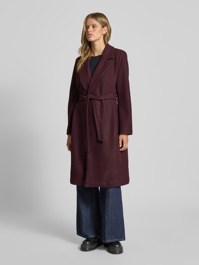 Only Trencz o kroju regular fit z kołnierzem z połami model ‘ALVILDA LIFE’ Bordowy 4