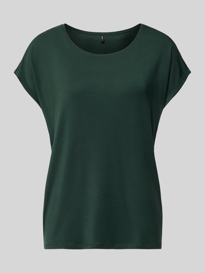Produktfoto, Regular Fit t-shirt uit lyocell-mix model 'AVA' van VERO MODA, dames t-shirt, donkergroen, gladde textuur, eenvoudige vorm