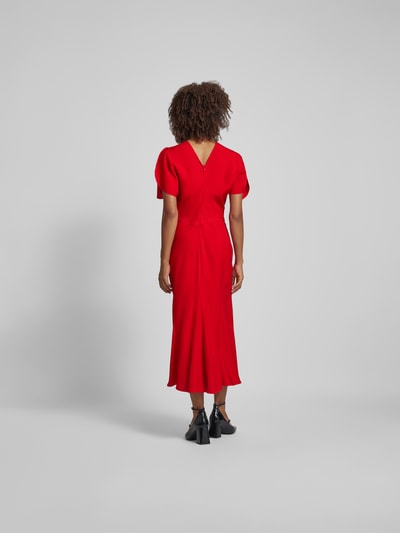 Victoria Beckham Maxikleid mit Rundhalsausschnitt Rot 5