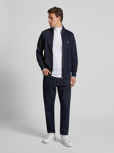 Gant Regular Fit Sweatjacke mit Label-Stitching Modell 'SGIELD' Marine 1