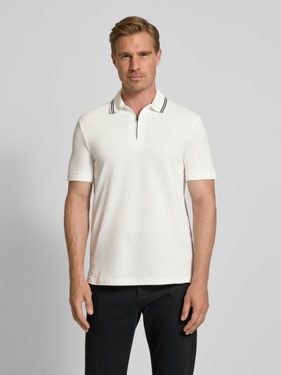ARMANI EXCHANGE Poloshirt met korte ritssluiting Wit - 4