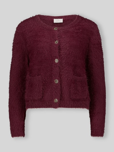 ROBE LÉGÈRE Regular fit gebreid jack van katoenmix Bordeaux - 2