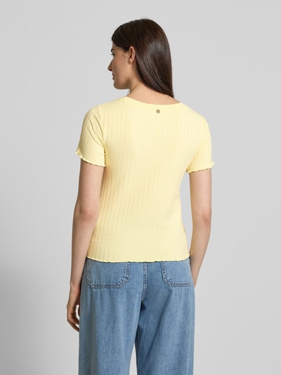 Rich & Royal T-Shirt mit Strukturmuster Hellgelb 5