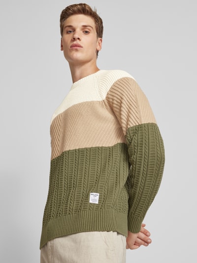 Pepe Jeans Strickpullover mit Strukturmuster Modell 'CODY' Oliv 3