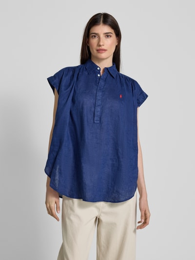 Polo Ralph Lauren Leinenbluse mit Label-Stitching Marine 4