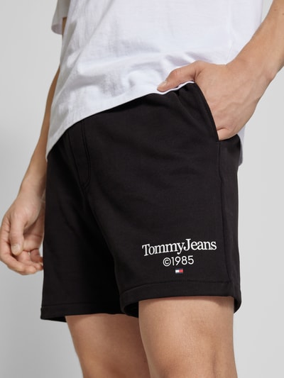 Tommy Jeans Regular Fit Sweatshorts mit Label-Stitching Black 3