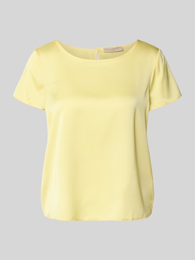 Produktfoto, Blusenshirt mit Rundhalsausschnitt und abgerundetem Saum von Rinascimento, gelb, Material-Mix mit Stretch, locker geschnitten
