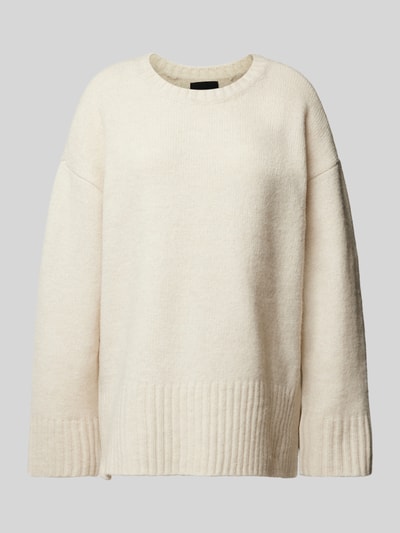 Pieces Pullover met lange mouwen en zijsplitten, model 'NANCY' Offwhite - 2