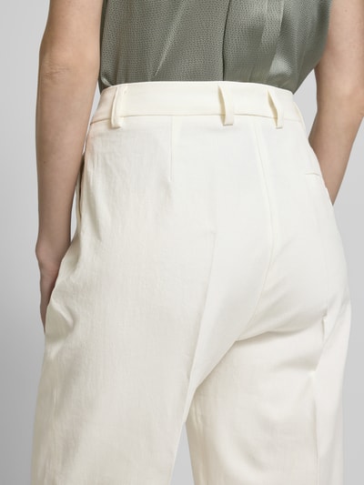 SEDUCTIVE Broek van linnenmix met persplooien, model 'DOMINICA' Offwhite - 3