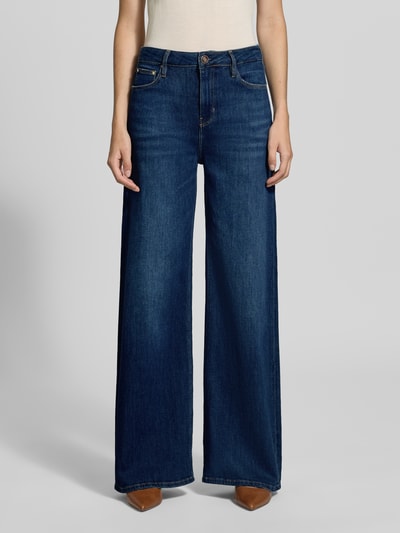 GUESS Straight Fit Jeans aus Baumwoll-Mix Modell 'BELLFLOWER' Dunkelblau 4