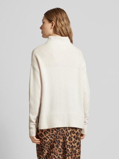 Jake*s Collection Gebreide pullover van kasjmier met opstaande kraag Offwhite - 5