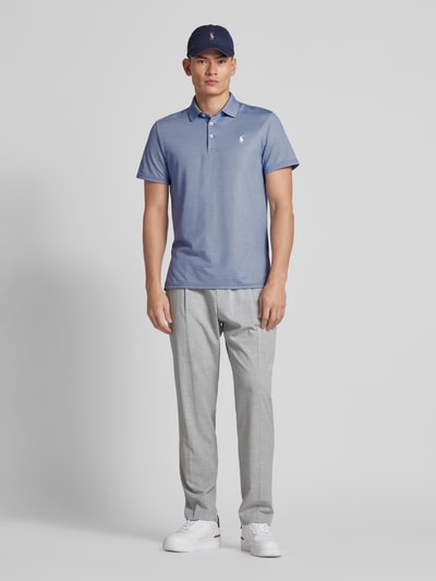 Polo Ralph Lauren Tailored fit poloshirt met labelstitching Koningsblauw - 1