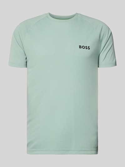 BOSS Green Slim fit T-shirt met labelprint, model 'TOP SPIN CB' Mintgroen - 1